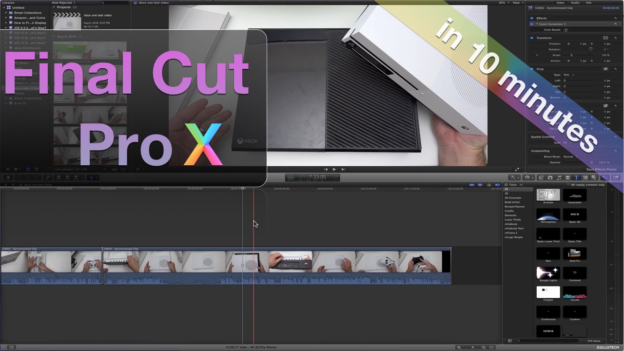 Learn Final Cut Pro X in 10 minutes
