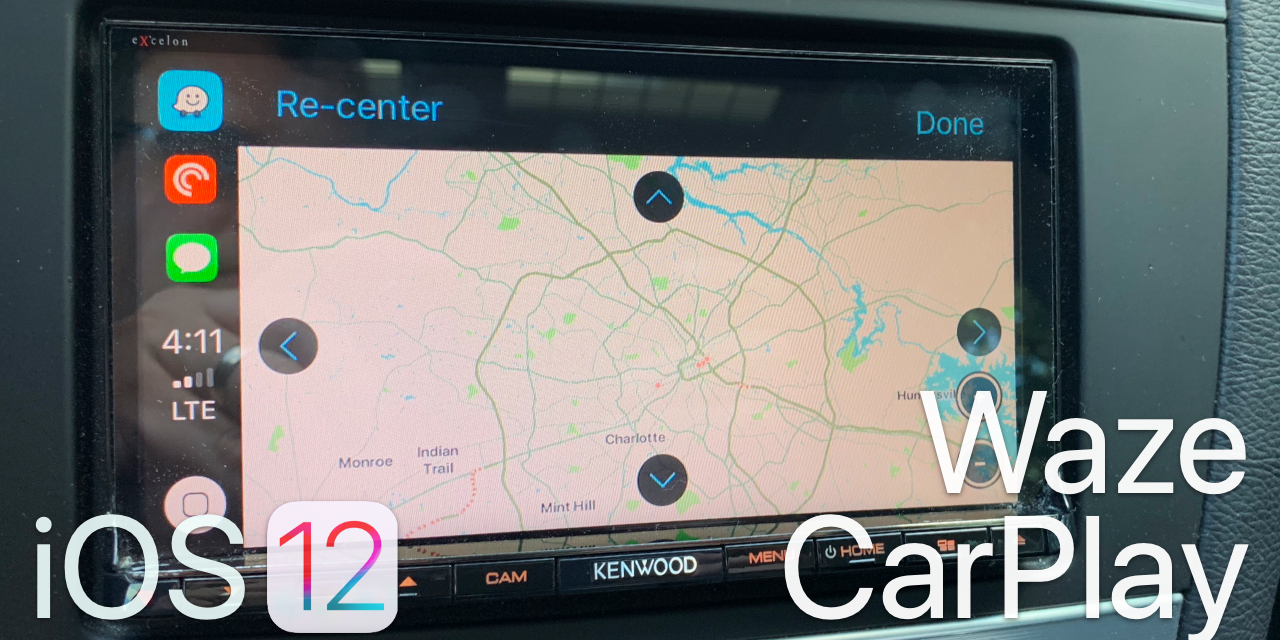 iOS 12 – Waze on Apple CarPlay